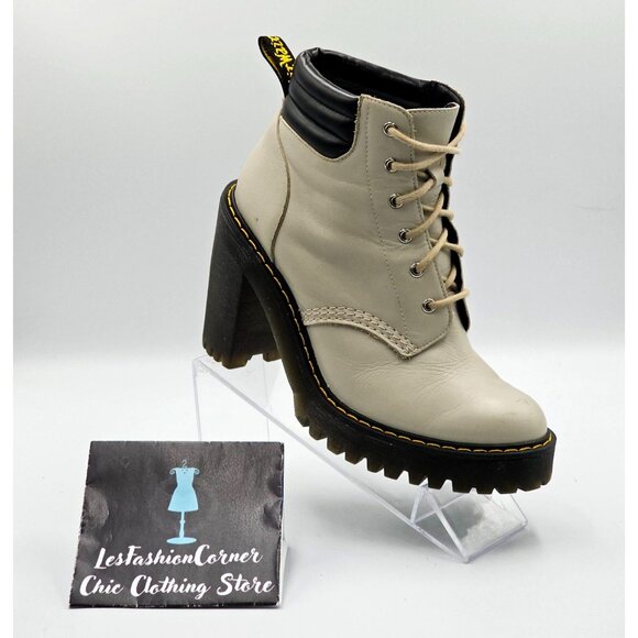 Dr. Martens Women's Beige Persephone Buttero Lace-Up Ankle Boot Size 6 2833 - Picture 15 of 16